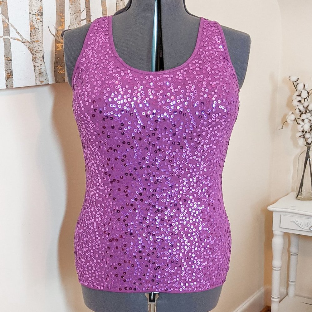 ~*NWT Apt.9 Magenta Sequin Tank - Size XL*~